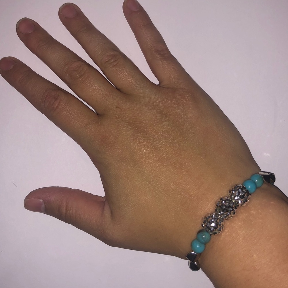 Jewelry: Turquoise, Silver Baubles & Rhinestone